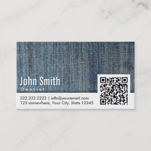 Blue Jeans QR Code Dentiste Carte de visite