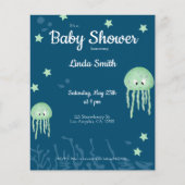 Blue Jellyfish Baby shower Budget Invitation (Voorkant)