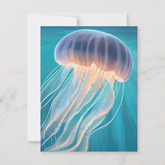 Blue Jellyfish | Ocean Animal Painting Card (Voorkant)
