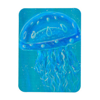 Blue Jellyfish Painting Magneet