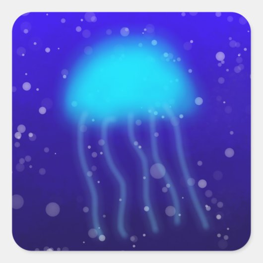 Blue Jellyfish Sticker (Voorkant)