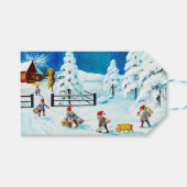 Blue Jenny Nyström Gnome  Zweeds Kerstfeest Cadeaulabel (Voorkant (Horizontaal))