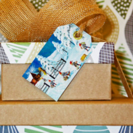 Blue Jenny Nyström Gnome Zweeds Kerstfeest Cadeaulabel