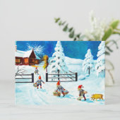 Blue Jenny Nyström Gnome  Zweeds Kerstfeest Feestdagenkaart (Staand voorkant)