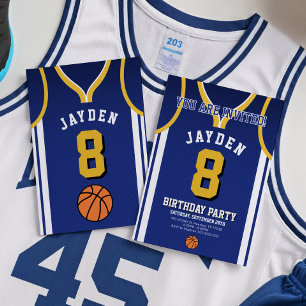 Blue Jersey Basketbal Uitnodigen Kaart