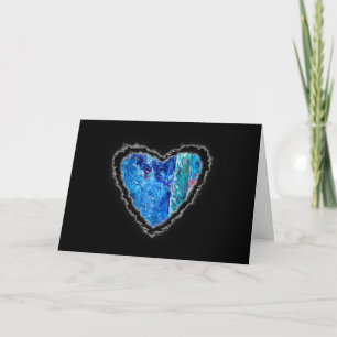 Blue Jewel Abstract Heart Romance Valentijn Love Feestdagen Kaart