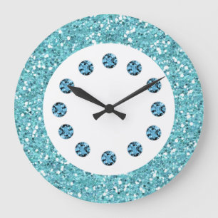 Blue Jewel Bling Wall klok