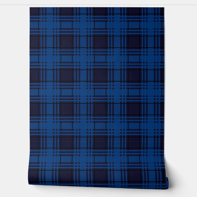 Blue Jewel Tartan Plaid Behang (Afrollen)