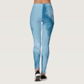 Blue Jewel Tone Abstracte Waterverf Leggings (Achterkant)