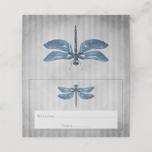 Blue Jeweled Dragonfly receptie (Buitenkant ongevouwen)