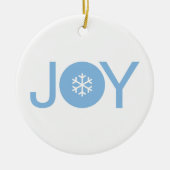 Blue Joy Christmas Ceramic Ornament (Voorkant)