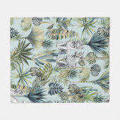 Blue Jungle White TIgers Fleece Blanket Deken (Voorkant (Horizontaal))