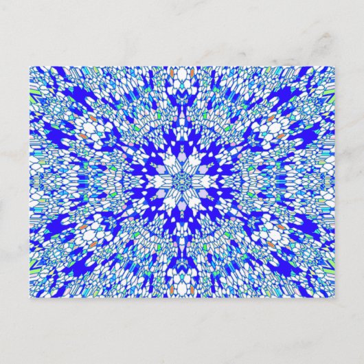 Blue Kaleidoscoop Briefkaart (Voorkant)