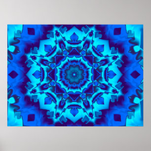 Blue Kaleidoscoop Poster