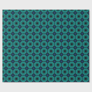 Blue Kaleidoscope Fractal Pattern Cadeaupapier