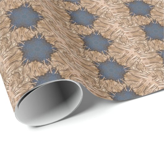Blue Kaleidoscope Star Wicker Background Cadeaupapier (Rol Hoek)