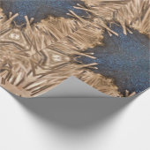 Blue Kaleidoscope Star Wicker Background Cadeaupapier (Hoek)