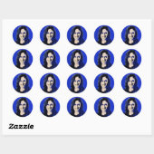 Blue Kamala Harris Pop Art Ronde Sticker (Vel)