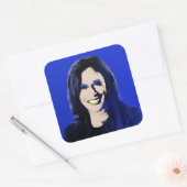 Blue Kamala Harris Pop Art Vierkante Sticker (Envelop)