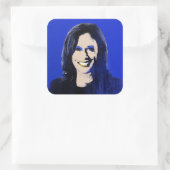 Blue Kamala Harris Pop Art Vierkante Sticker (Tas)