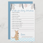 Blue Kangaroo Boho Boy Baby shower wenst Baby (Voorkant / Achterkant)