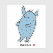 Blue Kawaii Monster Sticker (Vel)