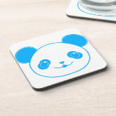 Blue Kawaii Panda Bear Bier Onderzetter (Linkerzijde)