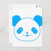 Blue Kawaii Panda Bear Briefkaart (Voorkant / Achterkant)