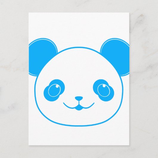 Blue Kawaii Panda Bear Briefkaart (Voorkant)