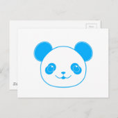 Blue Kawaii Panda Bear Briefkaart (Voorkant / Achterkant)