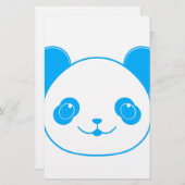 Blue Kawaii Panda Bear Briefpapier (Voorkant / Achterkant)