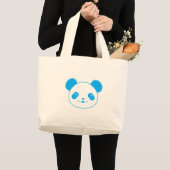 Blue Kawaii Panda Bear Grote Tote Bag (Voorkant (product))