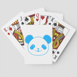 Blue Kawaii Panda Bear Pokerkaarten