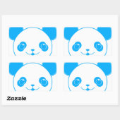 Blue Kawaii Panda Bear Rechthoekige Sticker (Vel)