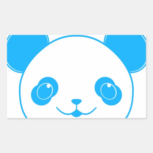 Blue Kawaii Panda Bear Rechthoekige Sticker (Voorkant)