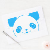 Blue Kawaii Panda Bear Rechthoekige Sticker (Envelop)