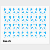 Blue Kawaii Panda Bear Vierkante Sticker (Vel)