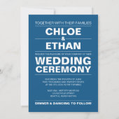 Blue Keep Calm en Marry on Wedding Invitting Kaart (Achterkant)