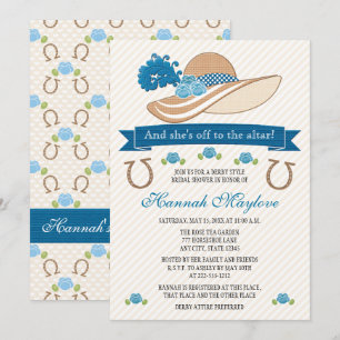 Blue Kentucky Derby Themd Pet Vrijgezellenfeest Kaart