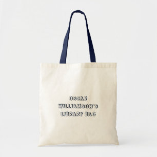 Blue Kinder Name School Library Book Bag Tote Bag
