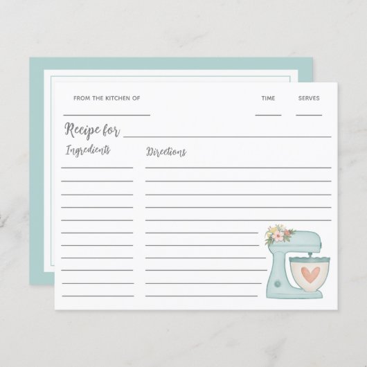 Blue Kitchen stand Mixer Recipe (Voorkant / Achterkant)