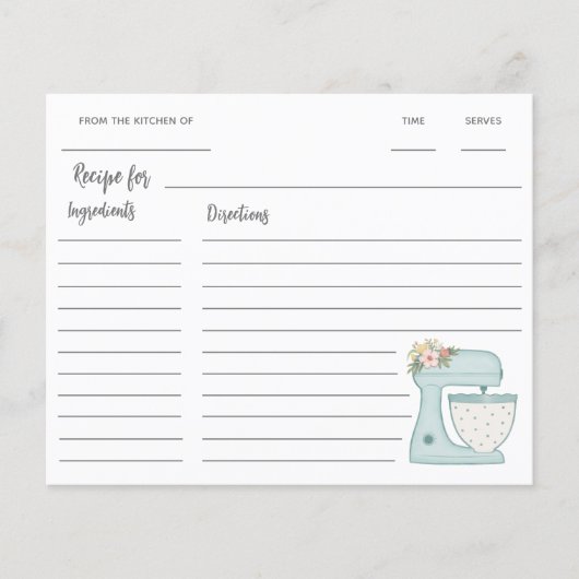 Blue Kitchen stand Mixer Recipe (Voorkant)