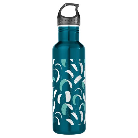 Blue Kiteboarding Kites en Lines Surf Pattern Waterfles (Voorkant)