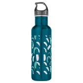 Blue Kiteboarding Kites en Lines Surf Pattern Waterfles (Achterkant)