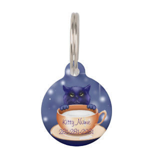 Blue Kitty Cat Pet Name Tag Huisdierpenning