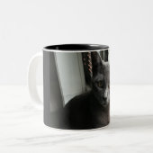 Blue kitty mug tweekleurige koffiemok (Voorkant links)