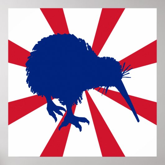 Blue Kiwi Poster (Voorkant)