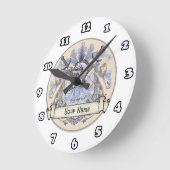 Blue Knight Family Crest Achternaam klok (Hoek)