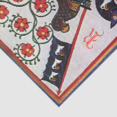 BLUE KNIGHT HORSEBACK MEDIEVAL MINIATURE MONOGRAM TISSUEPAPIER (Detail)
