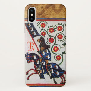 BLUE KNIGHT MEDIEVAL PARCHMENT MONOGRAM iPhone X HOESJE